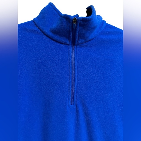 Land’s End Royal Blue 1/4 Zip Long Sleeve Mock Neck Fleece Pullover L 14-16 - Picture 6 of 7